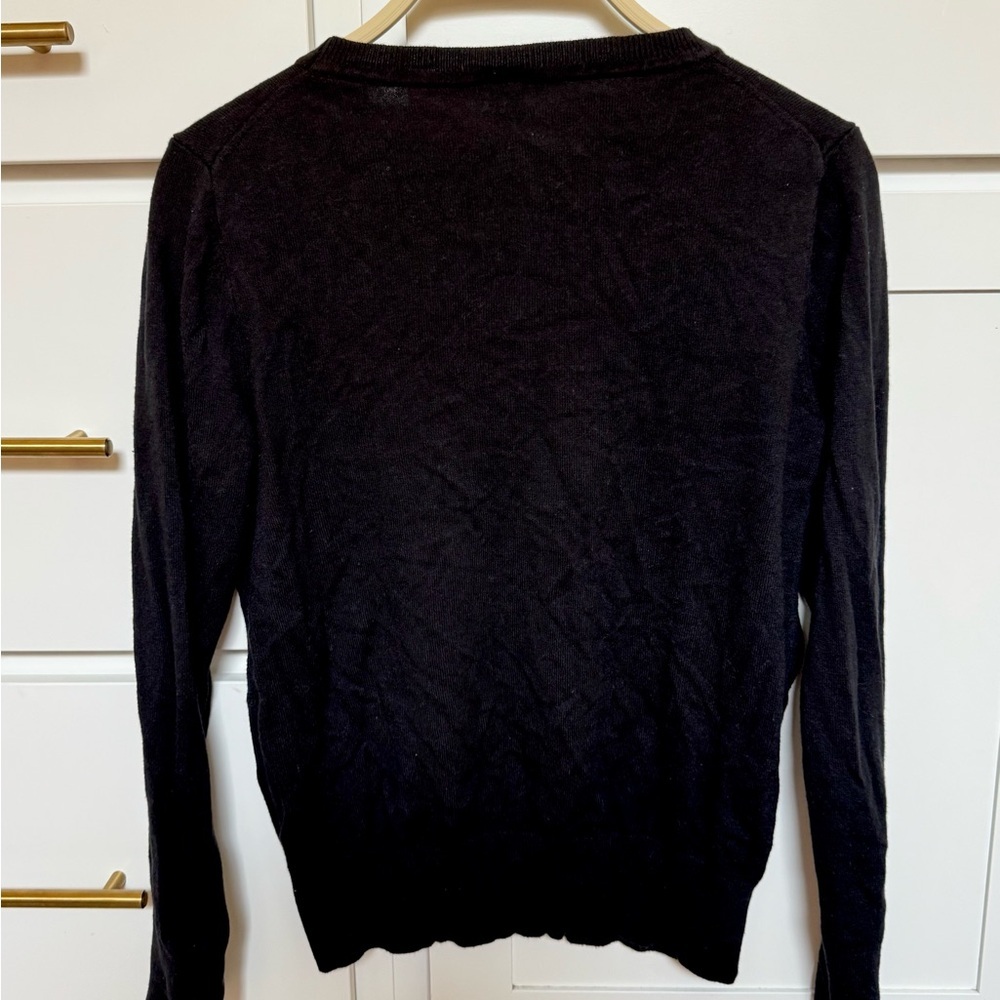 Black Sweater Shirt with Pearl Embellishments - Picture 6 of 10